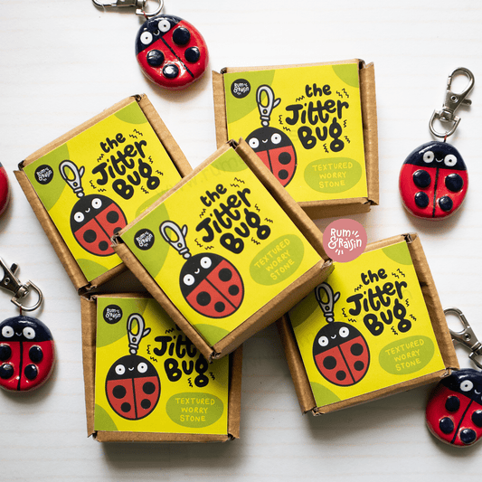 Jitterbug: Textured Worry Stone - Rum and Raisin Studio