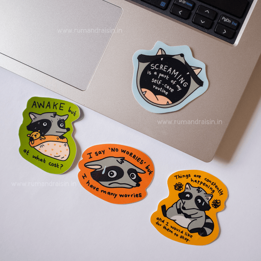 Relatable Raccoons - Set of 4 - Rum and Raisin Studio