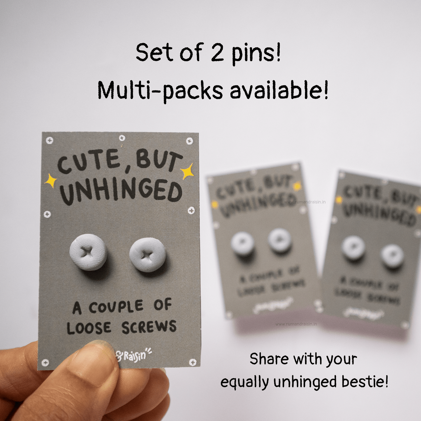 Loose Screws: Pins - Rum and Raisin Studio