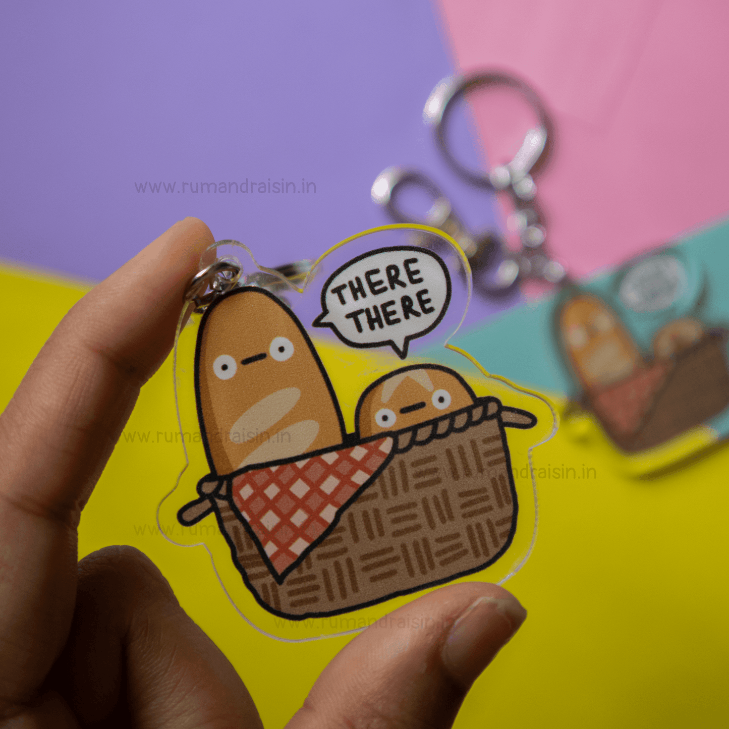 Emotional Support Bread Basket: Acrylic Keychain - Rum and Raisin Studio