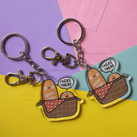Emotional Support Bread Basket: Acrylic Keychain - Rum and Raisin Studio