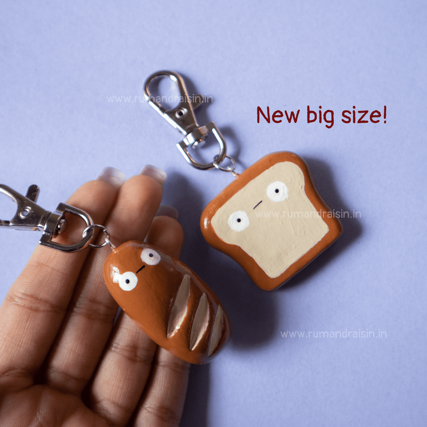 Toast & Baguette: Keychain Set - Rum and Raisin Studio