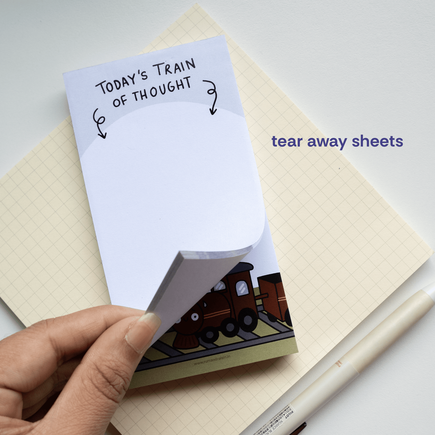 Train of Thought Notepad - Rum and Raisin Studio