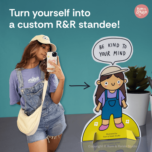 Custom Illustrated Standee - Rum and Raisin Studio
