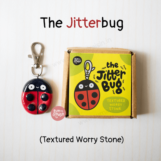 Jitterbug: Textured Worry Stone - Rum and Raisin Studio