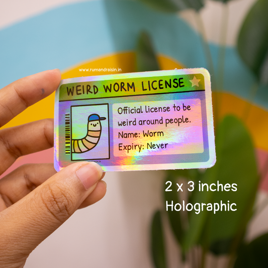 Novelty License: Holographic Stickers - Rum and Raisin Studio