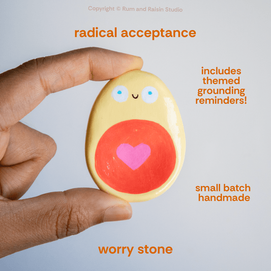 Radical Acceptance: Worry Stone - Rum and Raisin Studio