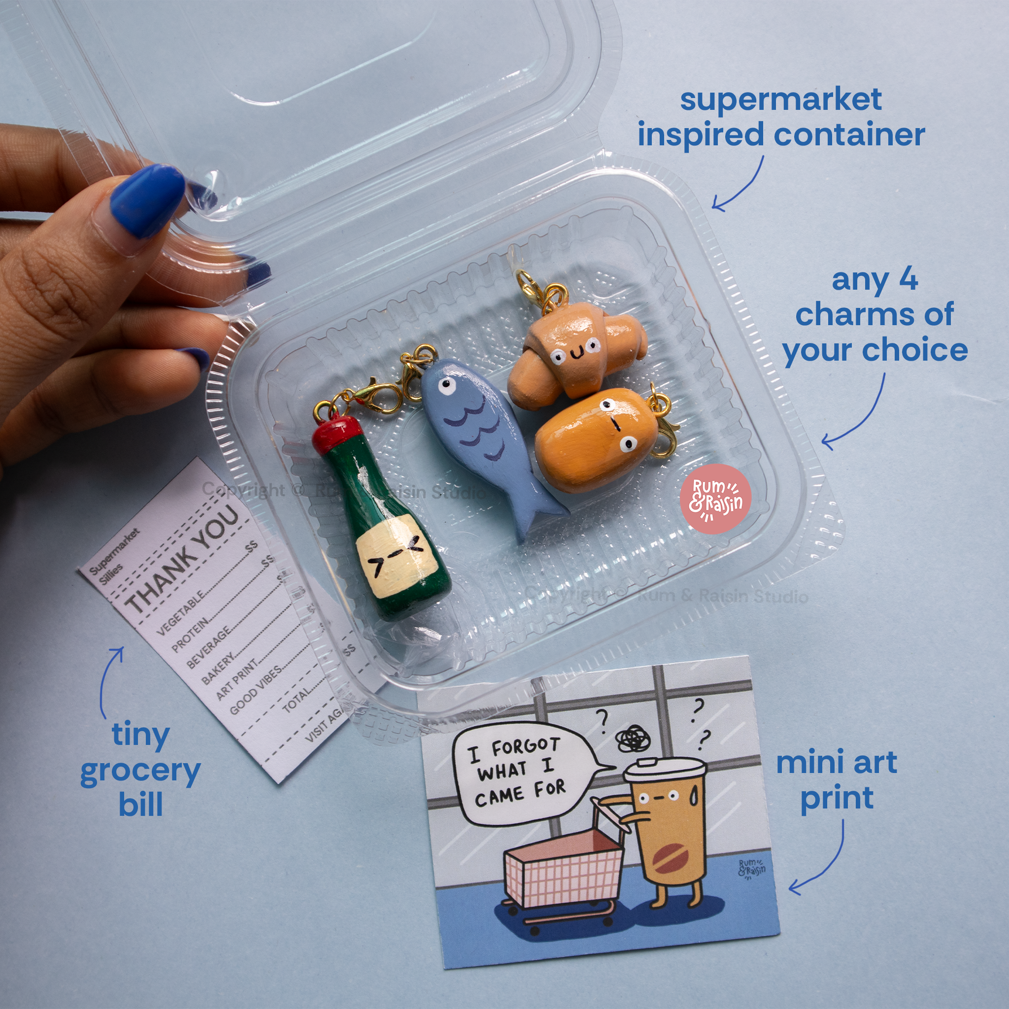 Supermarket Sillies - 4 Charm Set