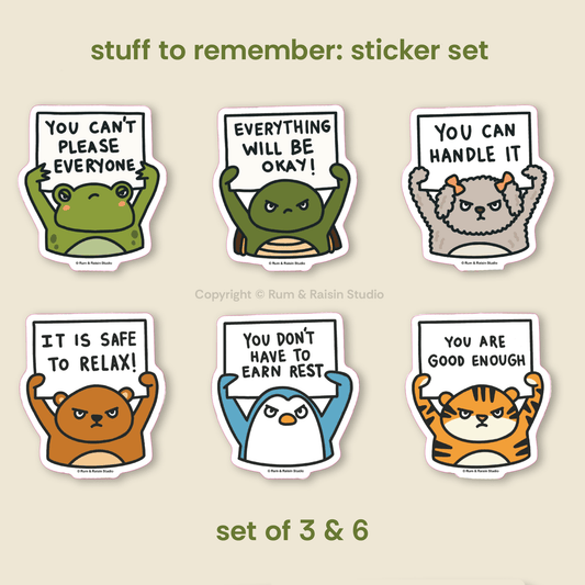 Stuff to Remember - Sticker Set - Rum and Raisin Studio