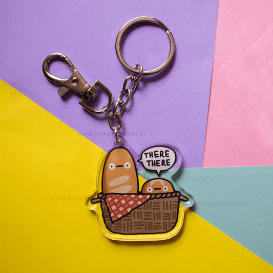 Emotional Support Bread Basket: Acrylic Keychain - Rum and Raisin Studio