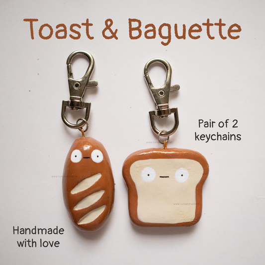Toast & Baguette: Keychain Set