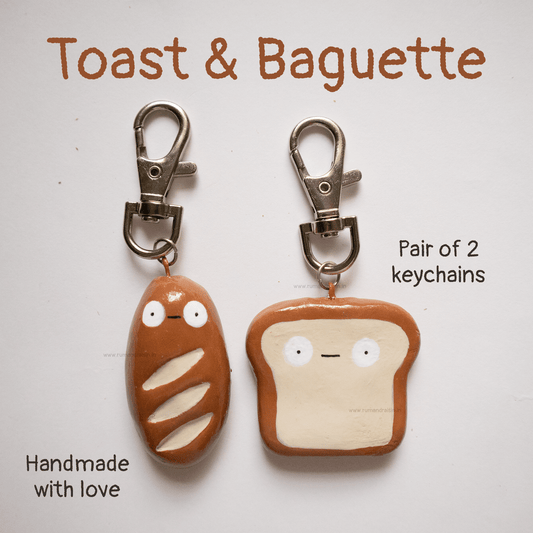 Toast & Baguette: Keychain Set - Rum and Raisin Studio
