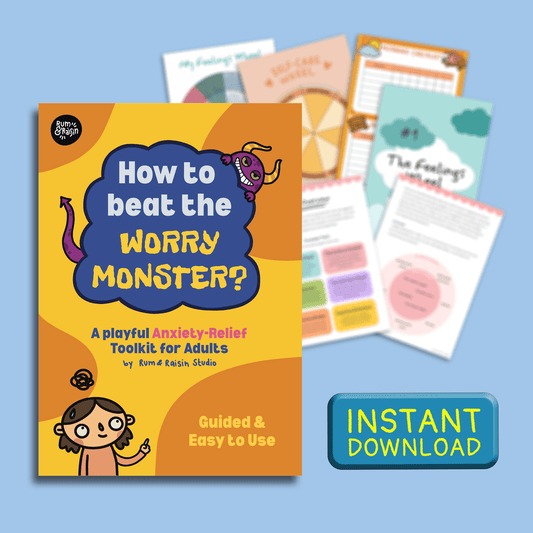 Beat the Worry Monster: Anxiety-Relief Toolkit - Rum and Raisin Studio