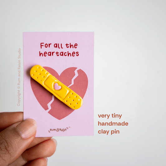 Heart Bandaid: Pin - Rum and Raisin Studio