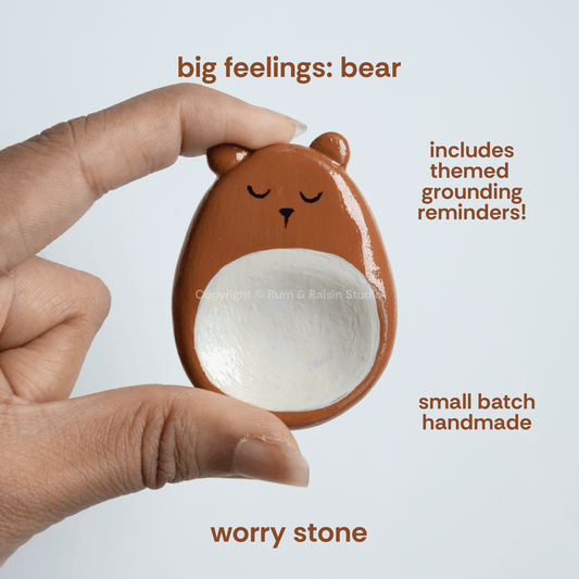 Big Feelings Stone: Bear - Rum and Raisin Studio