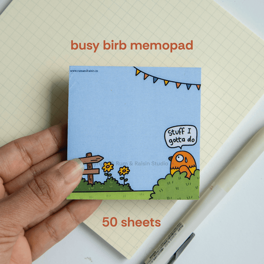 Birdie Memopad - Rum and Raisin Studio