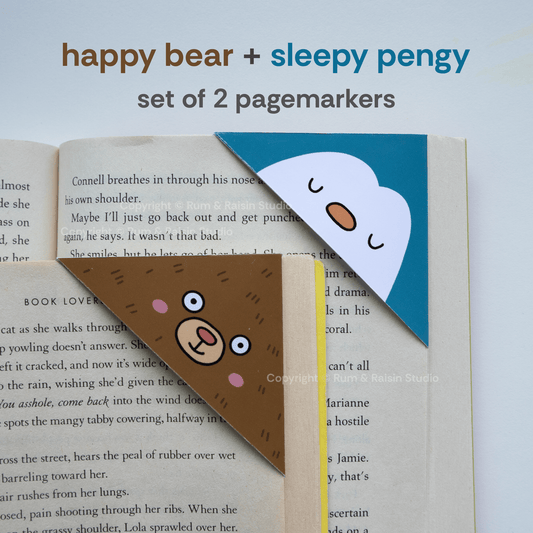 Pagemarkers - Bear & Pengy - Rum and Raisin Studio