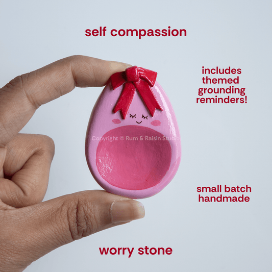 Self Compassion: Worry Stone - Rum and Raisin Studio