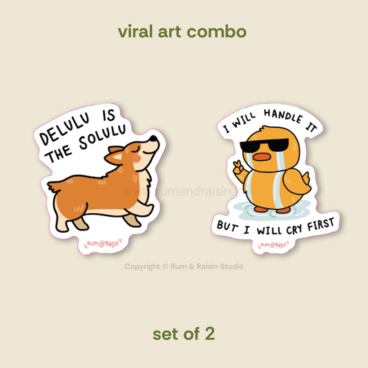 Viral Art Combo - Sticker Set - Rum and Raisin Studio