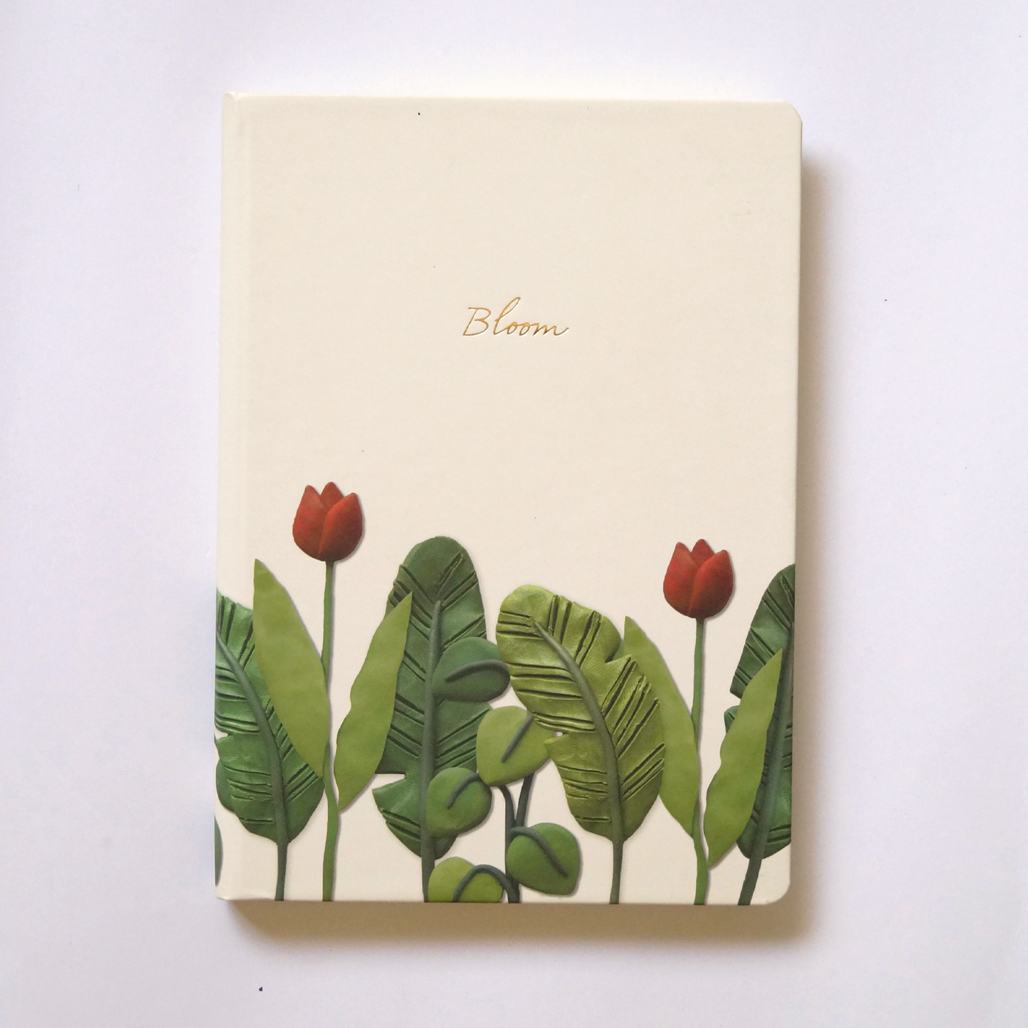 Dot grid notebook, with floral illustration and gold foil detail