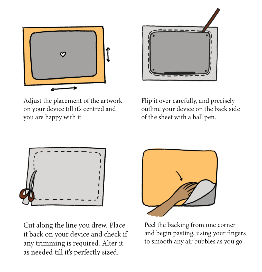 Instructions on how to apply laptop skins