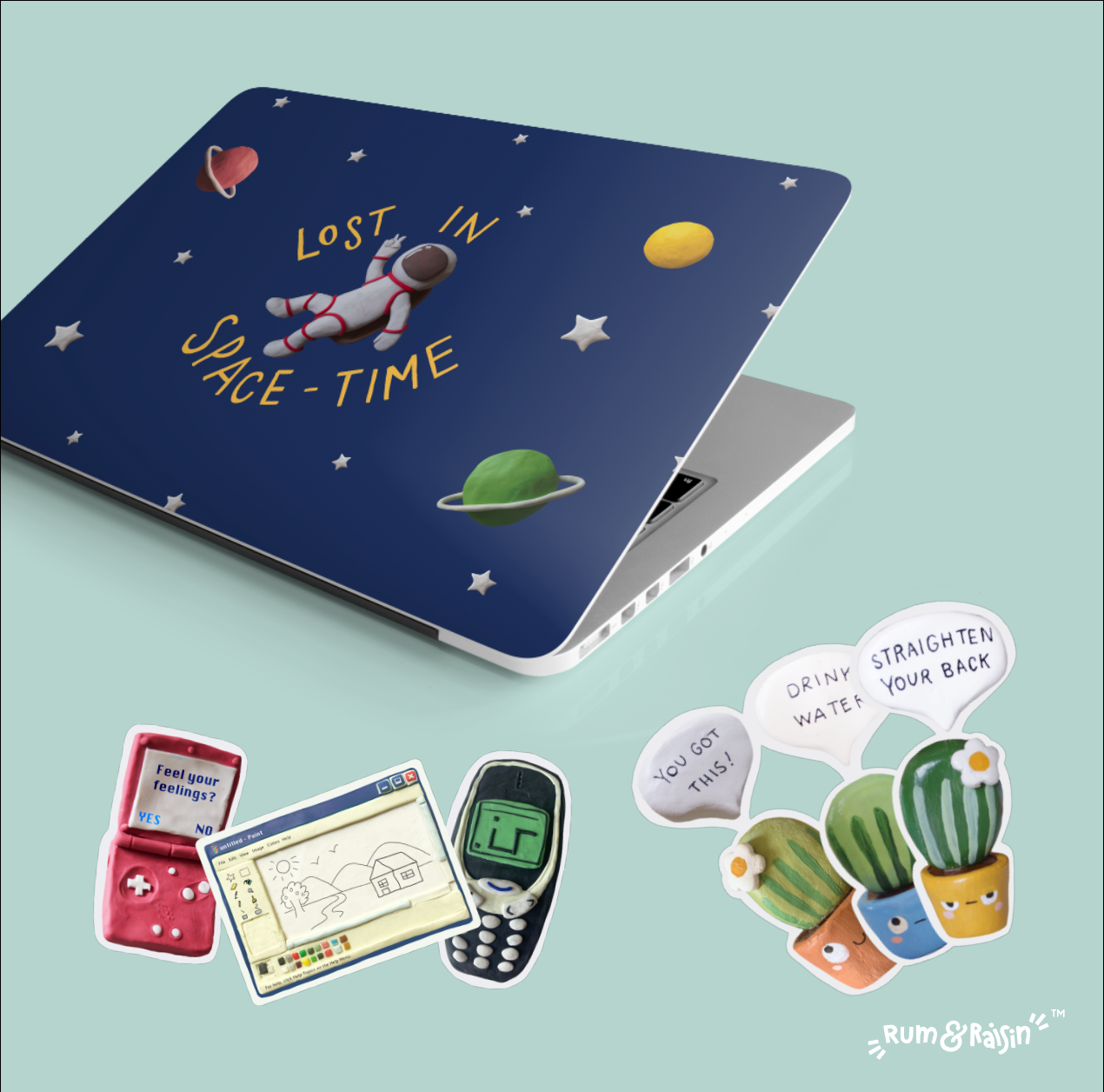 Laptop skin and stickers bundle